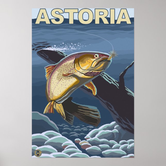 Affiches Section transversale de l'Astoria, OregonCutthroat (Devant)