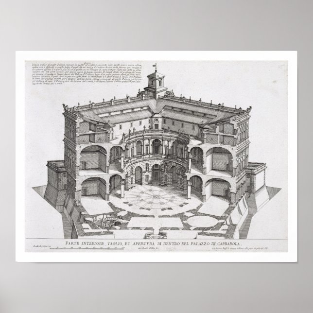 Affiches Section transversale de Villa Caprarola, Bagnaia ( (Devant)