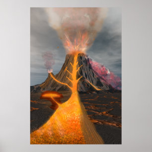 Affiches Section transversale du volcan