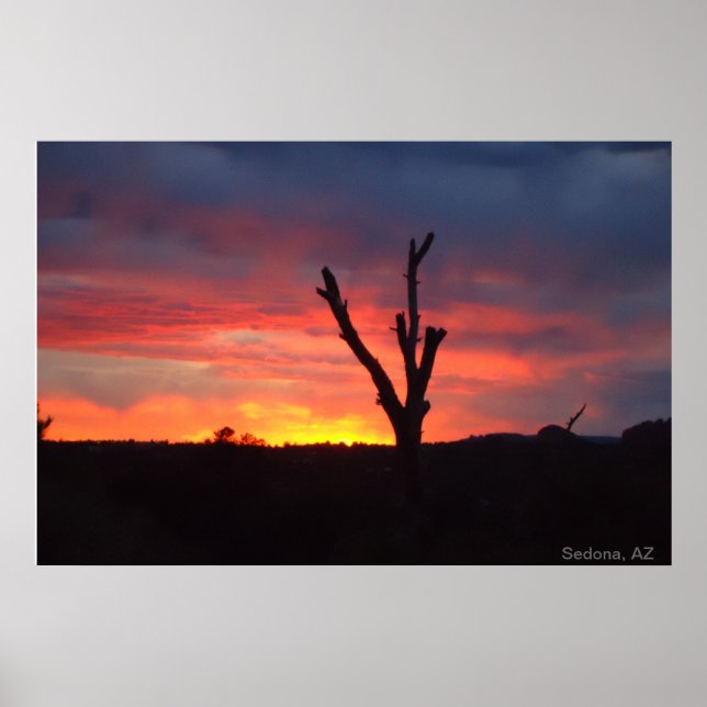 Affiches Sedona, AZ Coucher du soleil (Devant)