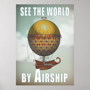 Affiches See the World by Airship Nautisme Steampunk Travel