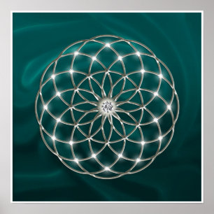 Affiches Seed of life - Tube Torus - Flower of life vert