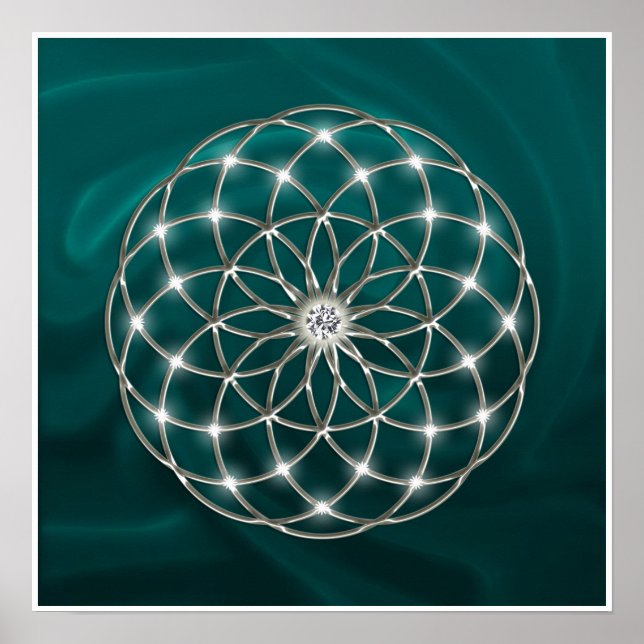 Affiches Seed of life - Tube Torus - Flower of life vert (Devant)