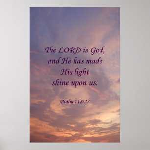 Affiches Seigneur Is God de 118:27 de psaume