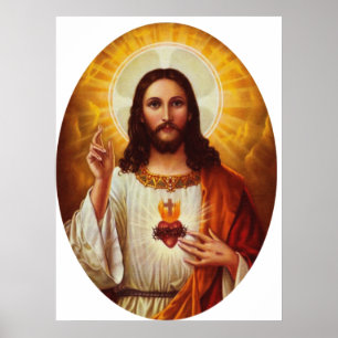 Affiches Seigneur Jésus-Christ et le coeur sacré