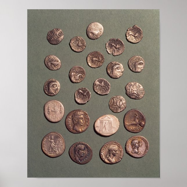 Affiches Selection Celtic and Roman  coins found (Devant)