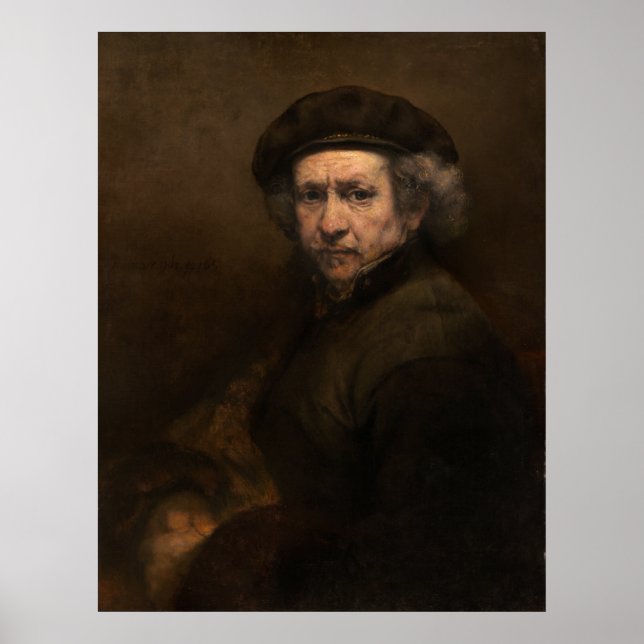 Affiches Self-Portrait with Beret by Rembrandt (Devant)