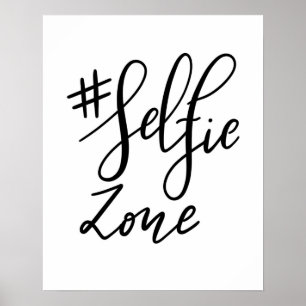 Affiches Selfie Zone Script manuscrit Panneau Mariage moder