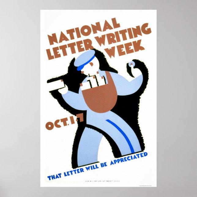 Affiches Semaine de rédaction de lettres 1940 WPA (Devant)