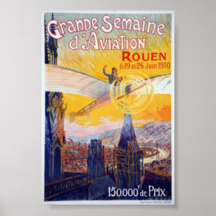 Affiches Semaine vintage d'affiche de voyage d'aviation