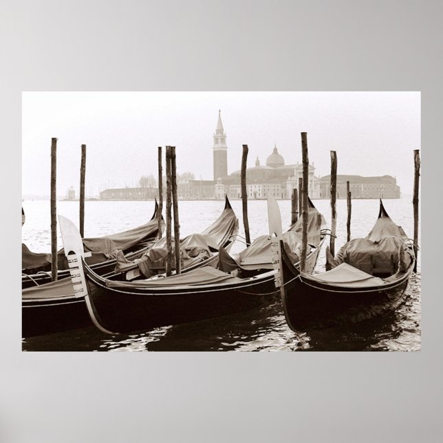 Affiches Sepia Gondolas (Devant)