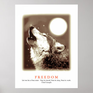 Affiches Sepia Motivational Wolf Howls Imprimer
