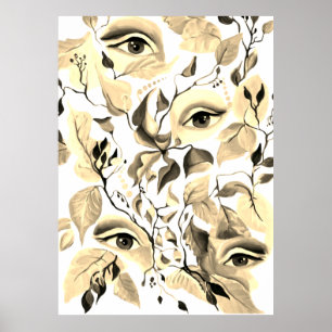 Affiches Sépia utopique Surreal Eyes Design