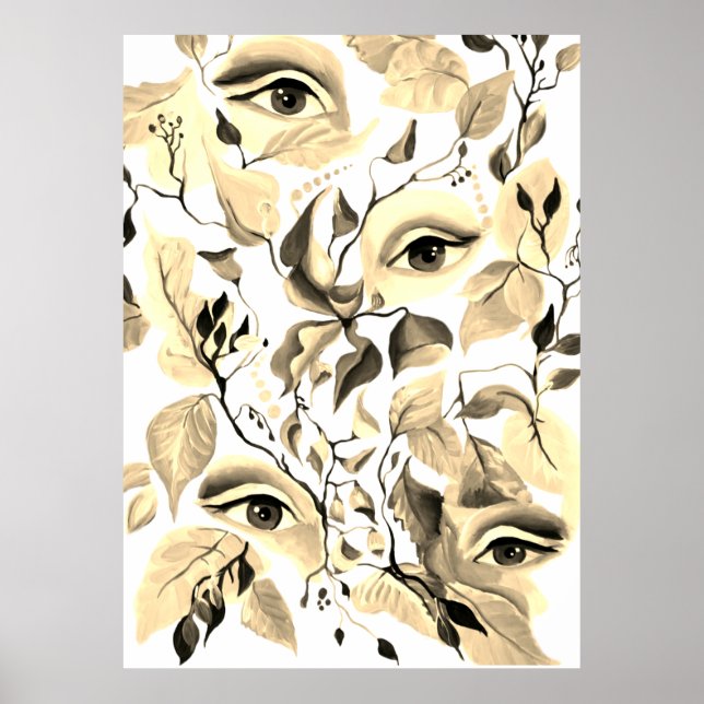Affiches Sépia utopique Surreal Eyes Design (Devant)
