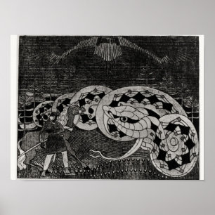 Affiches Seppo Llmarinen Parcourant le champ des serpents