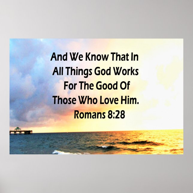 AFFICHES SERENE ROMANS 8:28 SCRIPTURE VERSE (Devant)