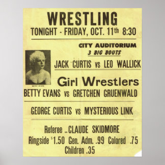 Affiches Série d'affiches de lutte vintage