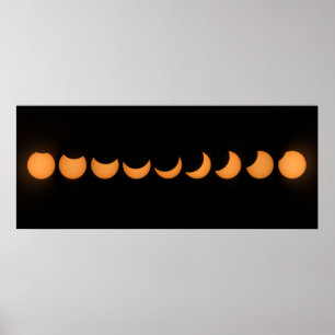 Affiches Série de progression de l'éclipse solaire partiell