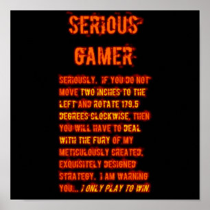 Affiches Serious Gamer - Orange