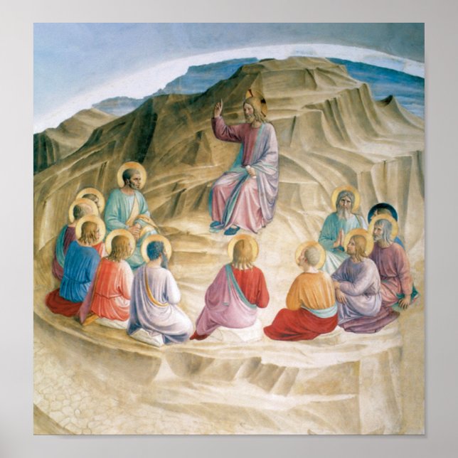 Affiches Sermon Angelico Sur Le Mont Art Vintage (Devant)