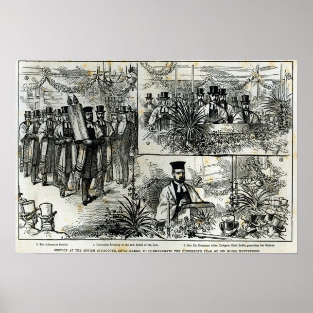 Affiches Service at the Jewish Synagogue (Devant)