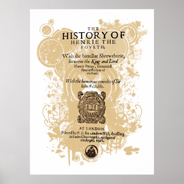 Affiches Shakespeare Henry IV Partie I Quarto Pièce avant (Devant)