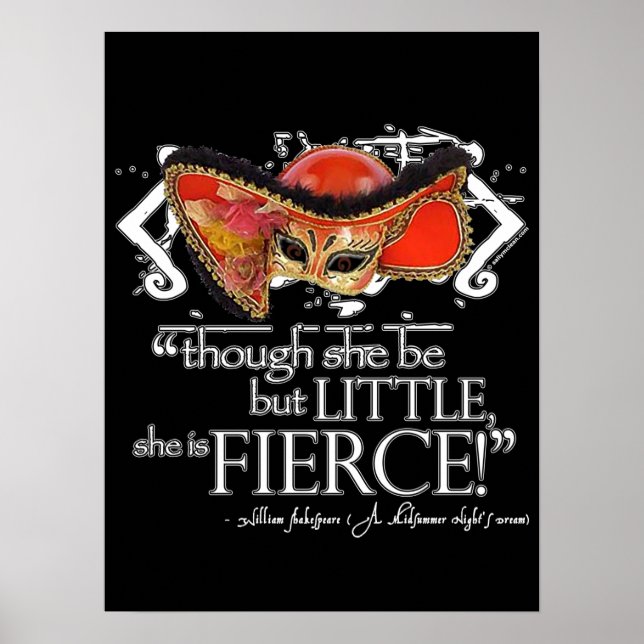 Affiches Shakespeare Midsummer Night's Dream Fierce Quote (Devant)
