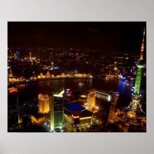 Affiches Shanghai Chine magnifique ligne d'horizon avec mod