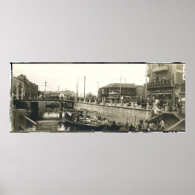 Affiches Shanghai Harbour Panorama Imprimer vers 1928 (Devant)