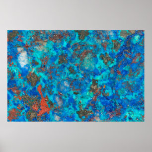 Affiches Shattuckite à motif bleu