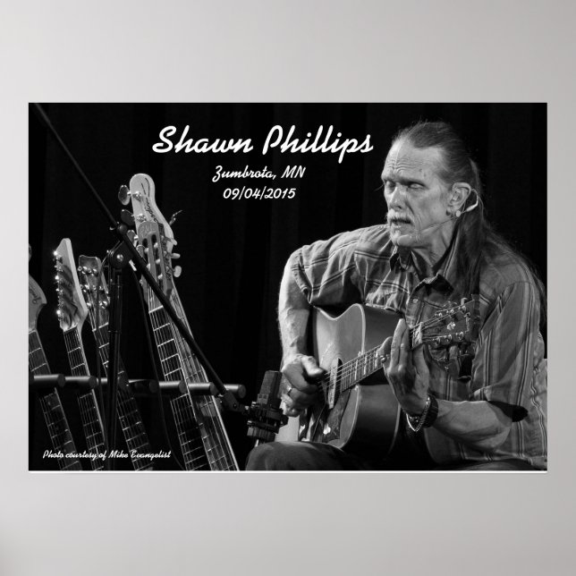 Affiches Shawn Phillips LIVE à Zumbrota, MN en 2015 (Devant)