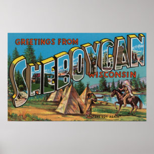 Affiches Sheboygan, le Wisconsin (Indiens # 2)