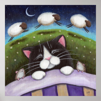 Affiches Sheep Dreams Imaginaire Art Chat Imprimer