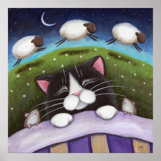 Affiches Sheep Dreams Imaginaire Art Chat Imprimer (Devant)