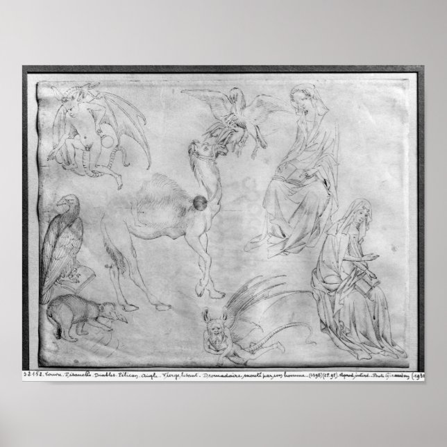 Affiches Sheet of studies, from the The Vallardi Album (Devant)