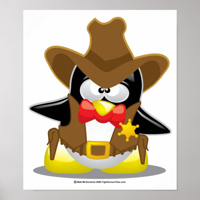 Affiches Sheriff Cowboy Penguin (Devant)