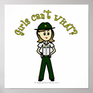 Affiches Sheriff femme légère en uniforme vert