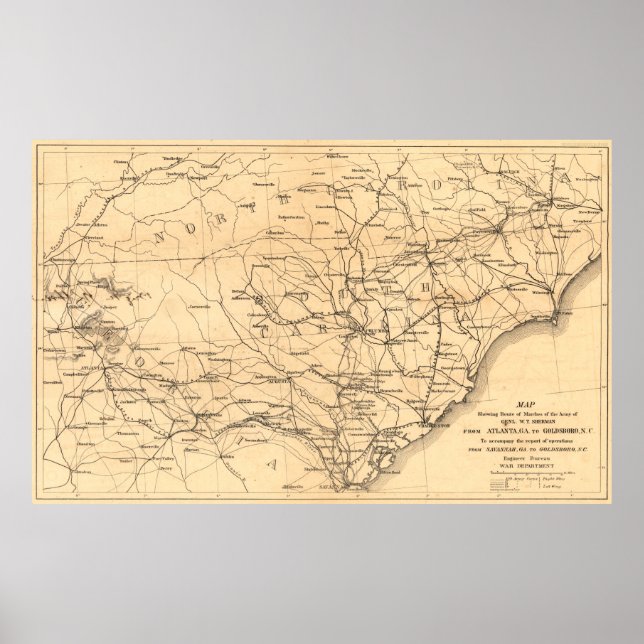 Affiches Sherman d'Atlanta à Goldsboro (Devant)