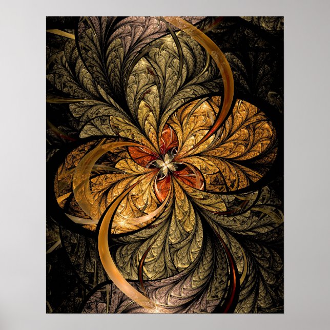 Affiches Shining Leaves Fractal (Devant)