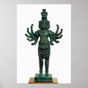 Affiches Shiva avec beaucoup de bras et de têtes, Angkor