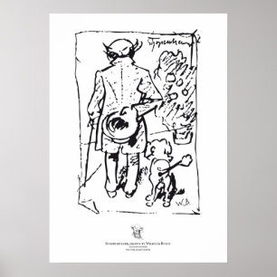 Affiches Shopenhauer with dog, by Wilhelm Busch