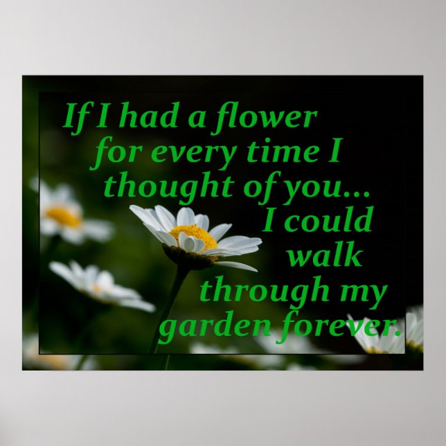 Affiches Si j'avais une fleur pour chaque fois que je pensa (Devant)