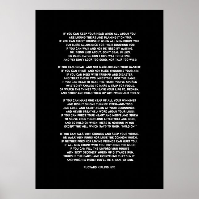 Affiches Si vous pouvez garder la tête quand tout à propos  (Devant)
