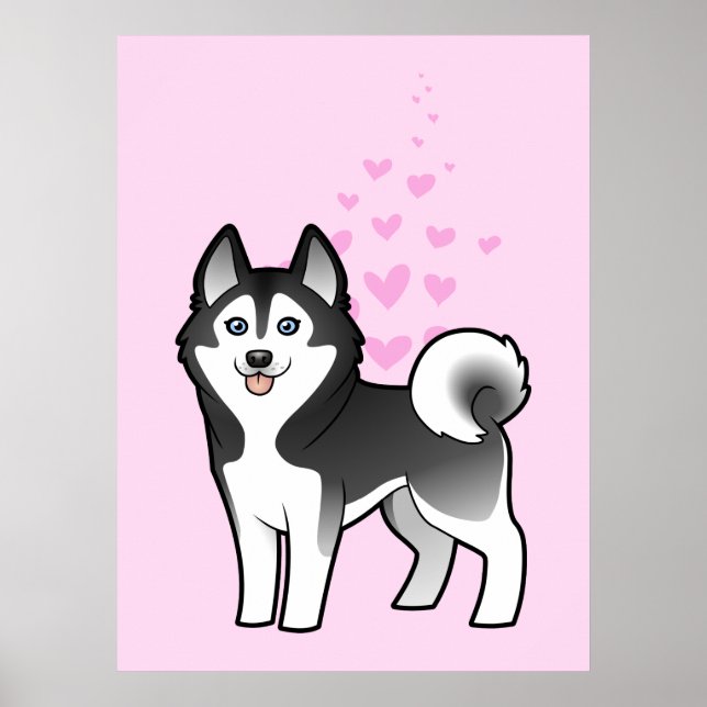 Affiches Siberian Husky / Alaskan Malamute Love (Devant)