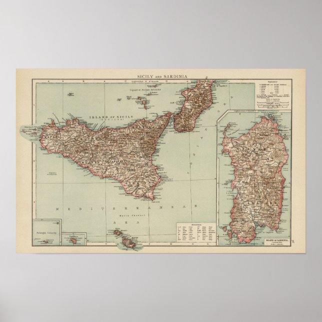 Affiches Sicile, Sardaigne (Devant)