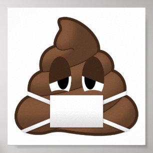 Affiches Sick Mask Poop Emoji