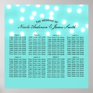 Affiches Sièges Modernes Turquoise Bleu & Lumières de Chaîn