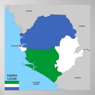 Affiches sierra leone pays carte politique