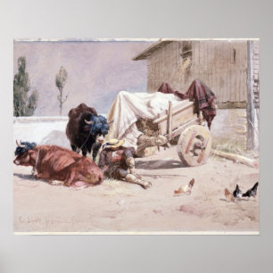Affiches Sièste de La : Scène dans les Pyrénées orientaux,