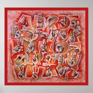 Affiches Sign Language Alphabet 2